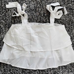 Flowey white tie strap top (S)